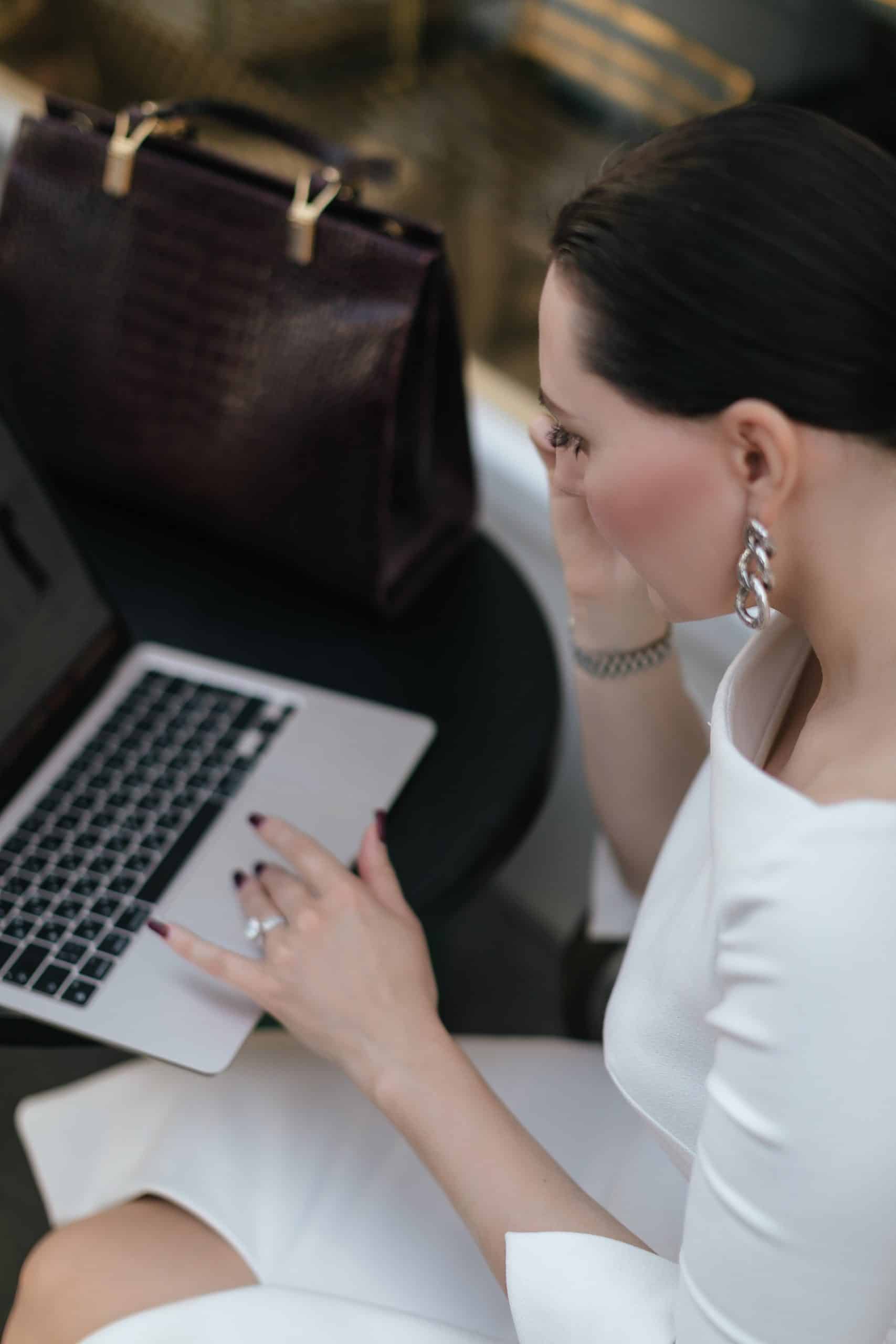 Olesya with MacBook
