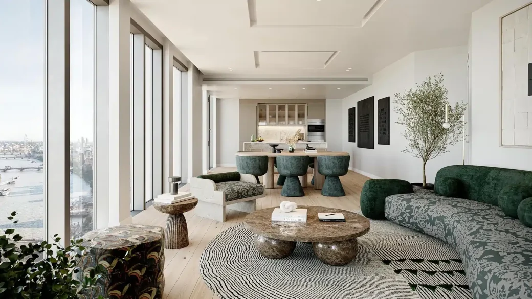 River Park Tower Living Room